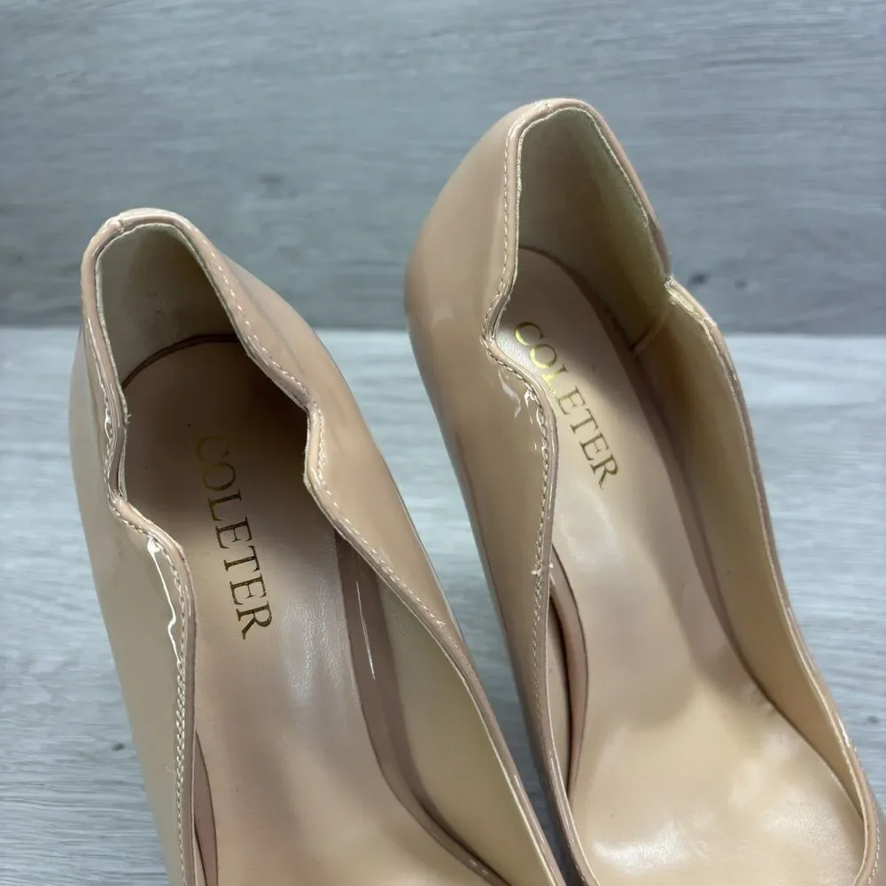 COLETER Women's 4 Inch Pumps Pointy Toe Dress Shoes Stiletto Pumps Sz 7.5 Beich